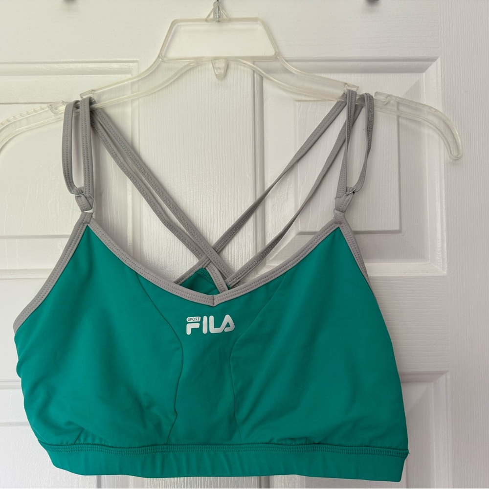 Fila Teal Crossback Sports Bra